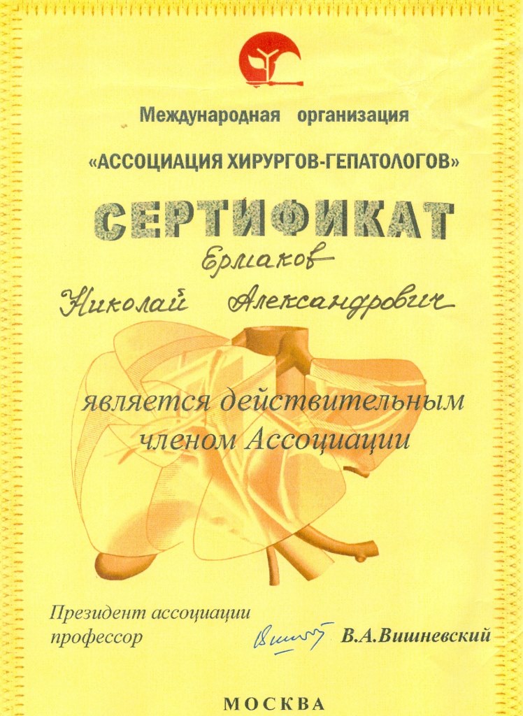 Сертификаты - Ермаков Н.А.